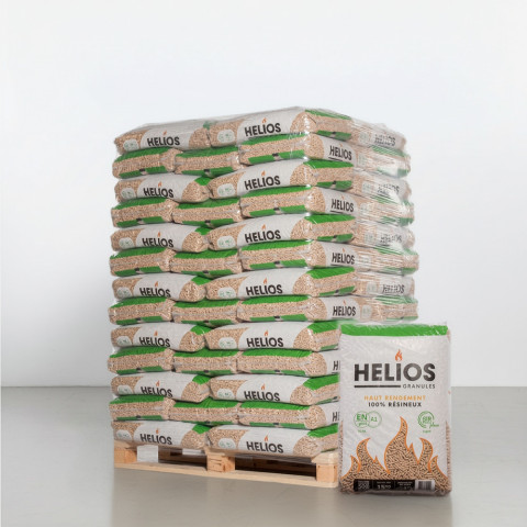 Palette de granulés de bois Helios (Quantité 65 sacs)