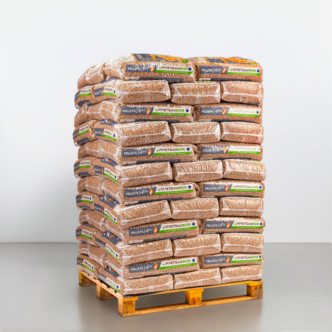 Palette de granulés de bois Pellets HP+ de Piveteaubois (Quantité 72 sacs)