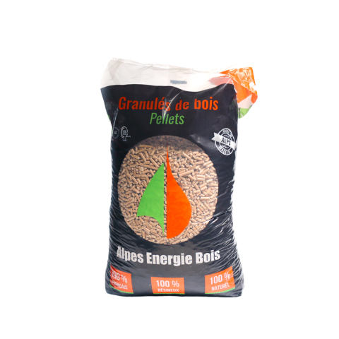 Sac de granulés de bois de 15 kg pour poêle ou chaudière.