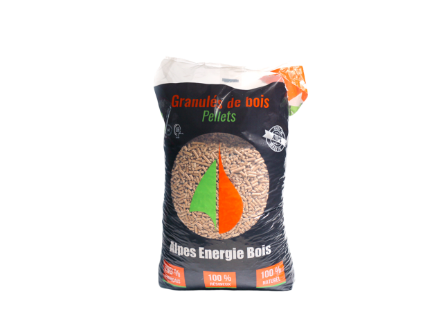 Sac de granulés de bois de 15 kg pour poêle ou chaudière.