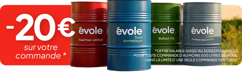 Promo fioul 20 € évole énergies